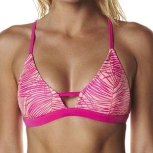 ROXY NWT Reef Break Palm Print Bikini Swim Top Size Small